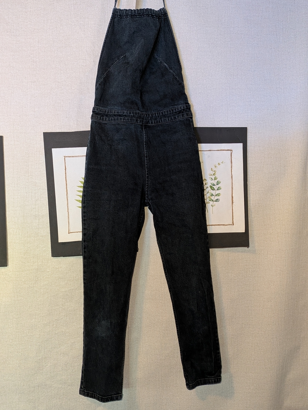 Free people Women's Black Denim Overalls Jumpsuit Size 0